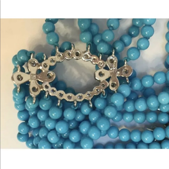 Rare Vintage Cathy Waterman Platinum Diamond Turquoise Bracelet - Picture 10 of 10